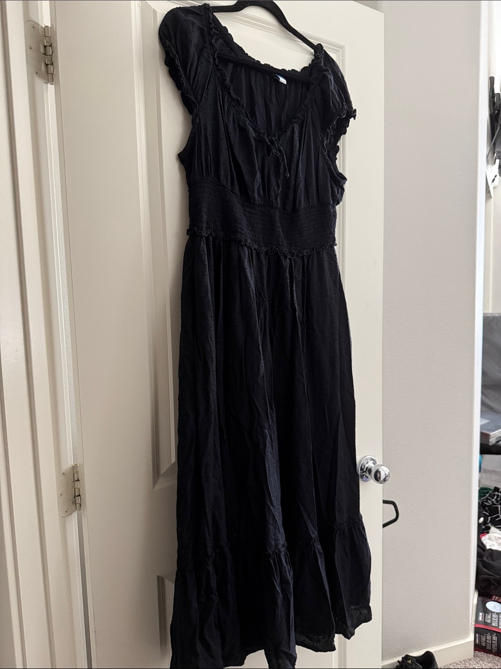 Old Navy Black Ruffled Maxi Dress